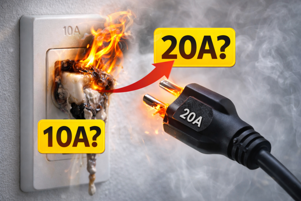 Tomada derretida ao ligar aparelho em tomada 10A