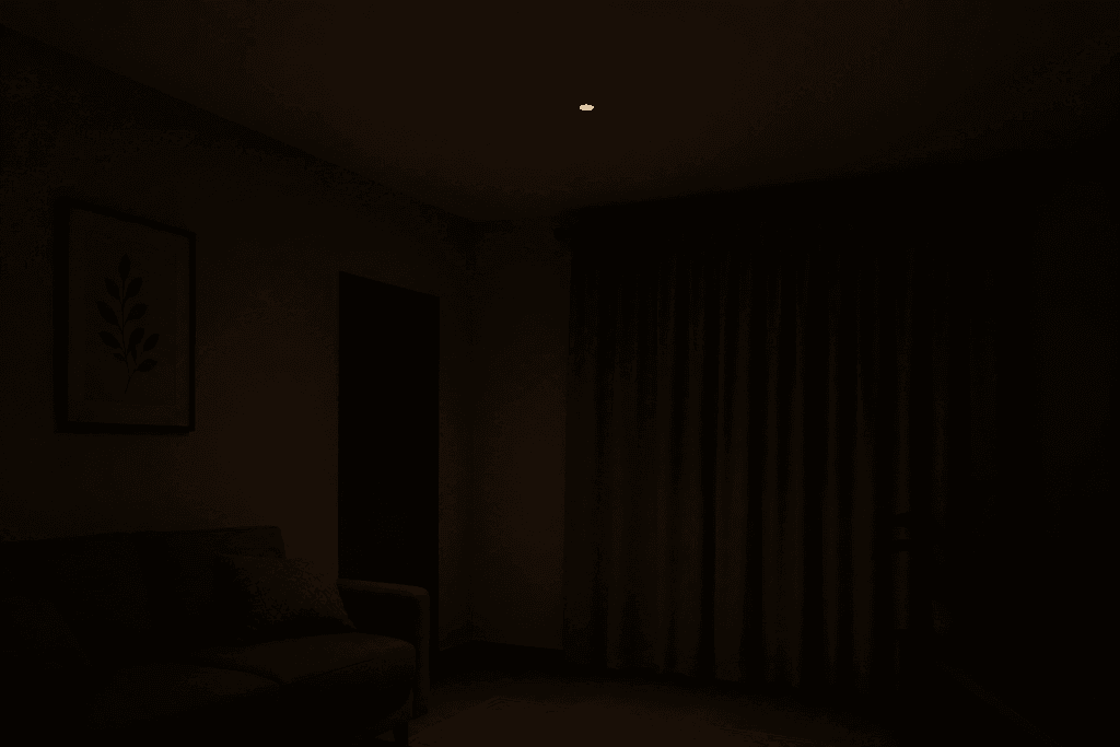Lâmpada LED emitindo brilho fraco com interruptor desligado