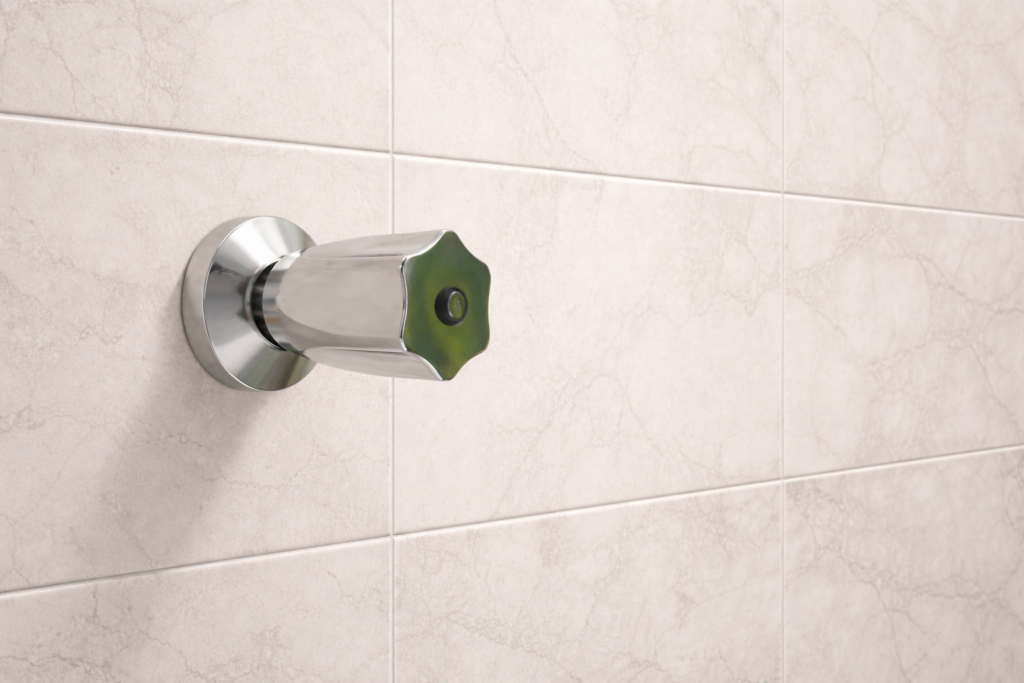 Registro de gaveta instalado na parede do banheiro