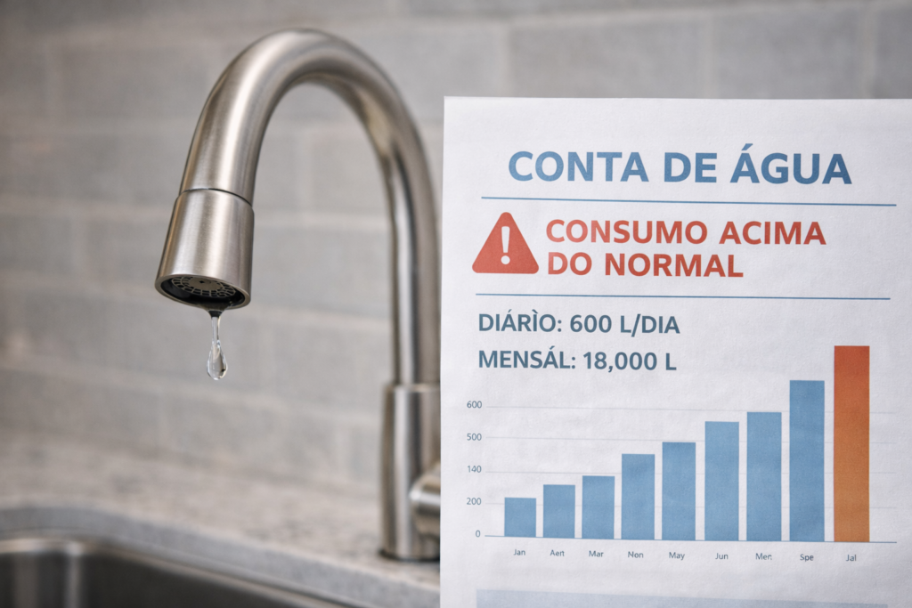 Torneira pingando e conta de água com consumo elevado