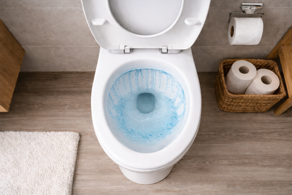 teste do corante no vaso sanitário