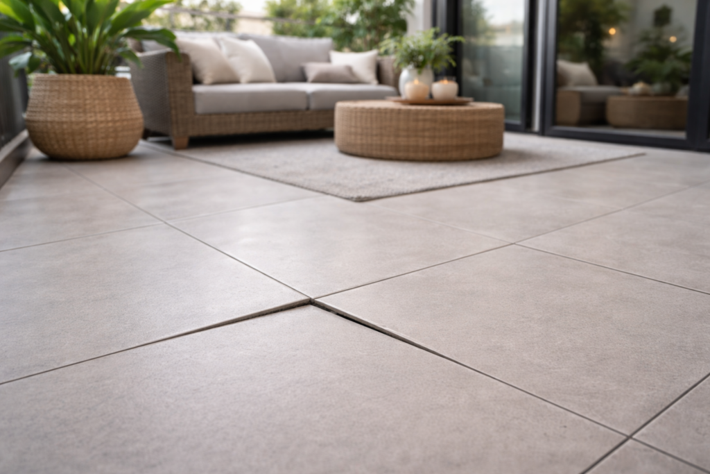 piso soltando e levantando em área externa da casa