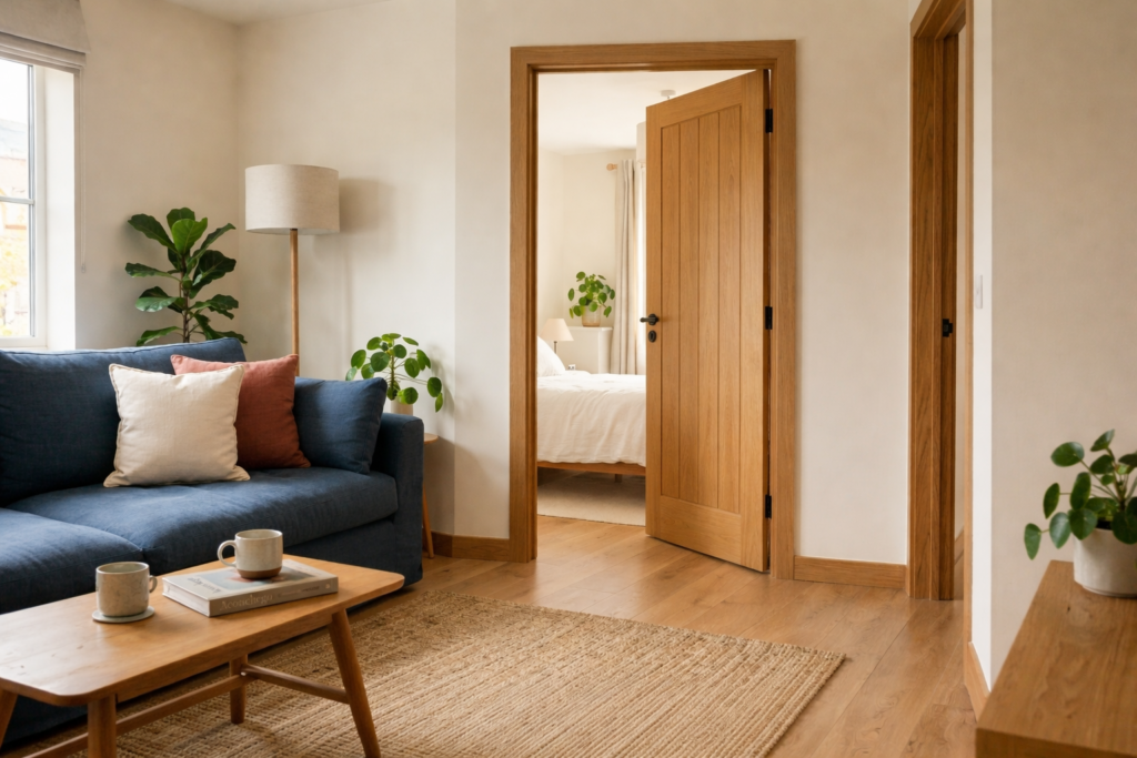 porta de madeira com possível desalinhamento