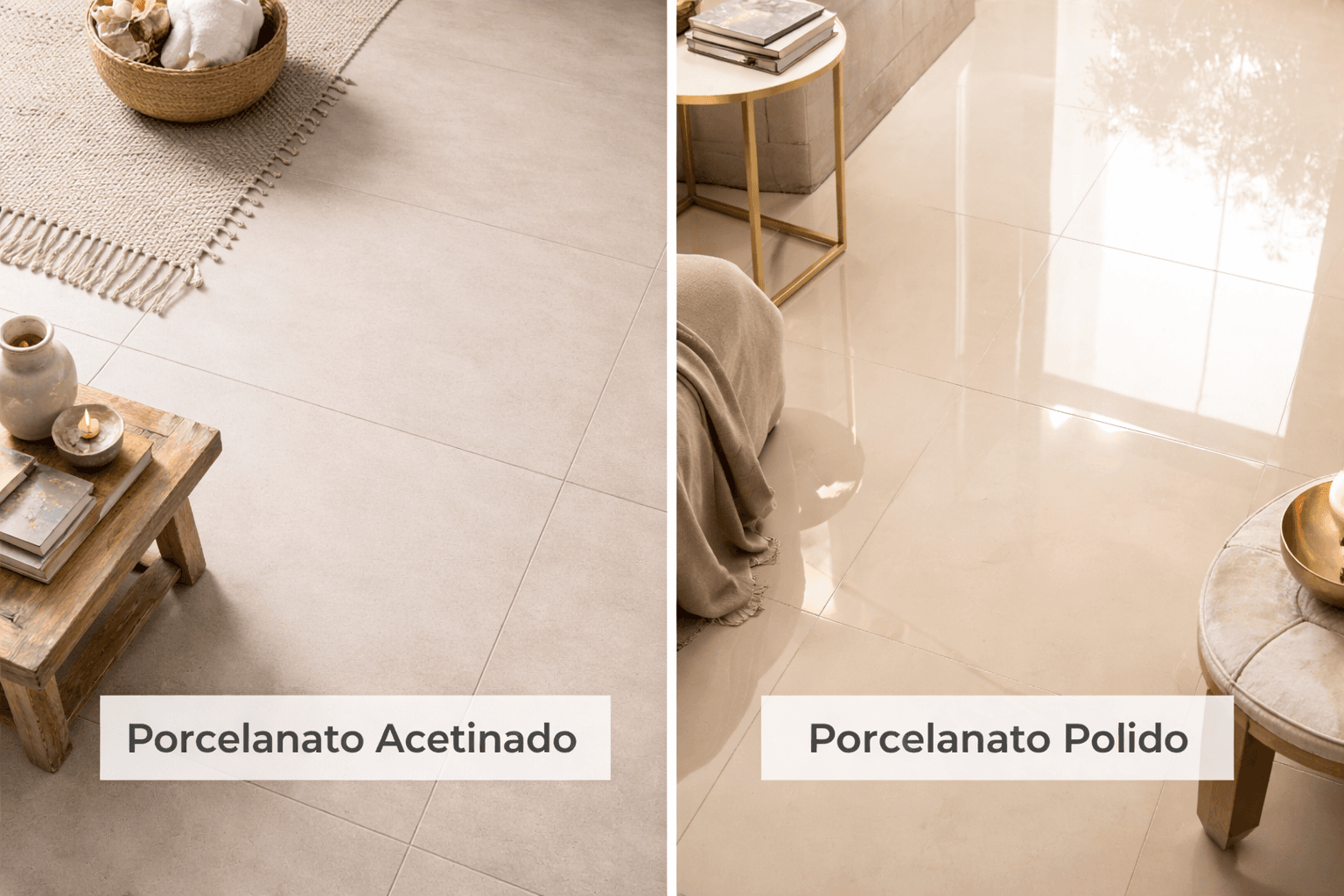 Porcelanato polido ou acetinado: qual é melhor na prática?