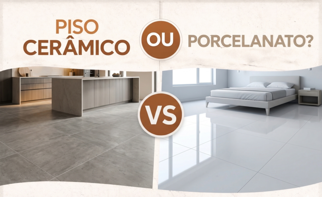 Comparação entre piso cerâmico e porcelanato em ambientes modernos