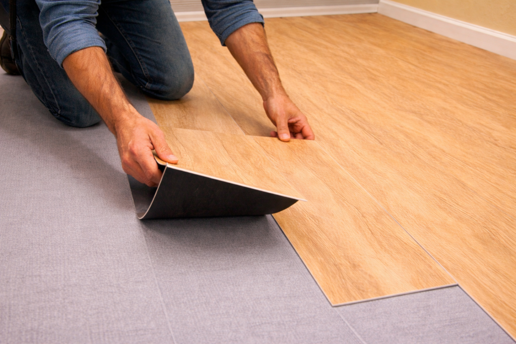 instalação de piso vinílico no chão