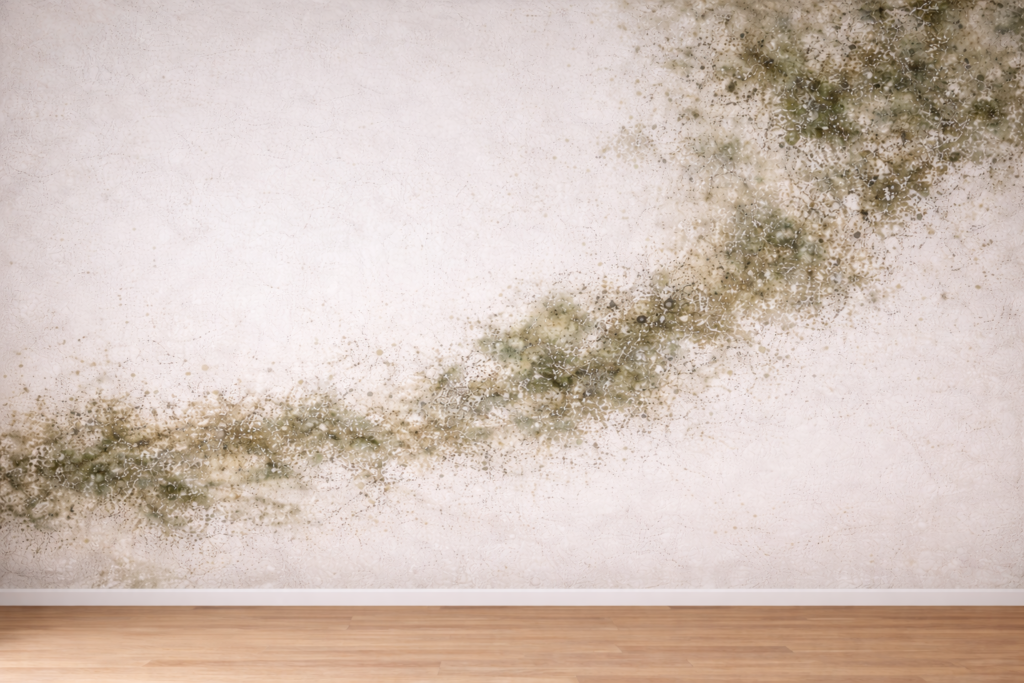 parede com mofo no rodapé por infiltração