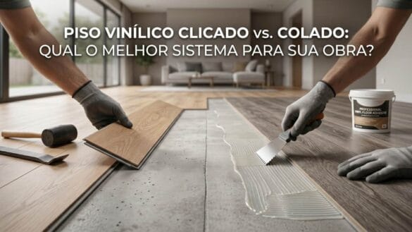 Comparação entre piso vinílico clicado e piso vinílico colado