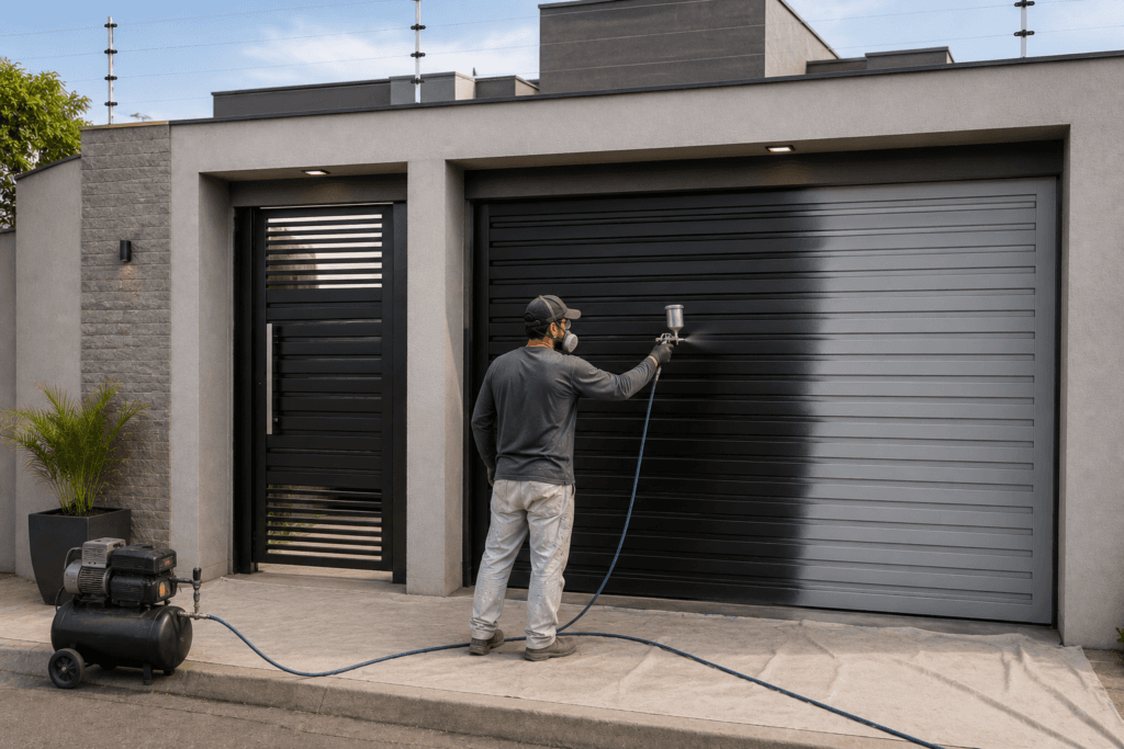Pintura de portão de ferro com esmalte sintético